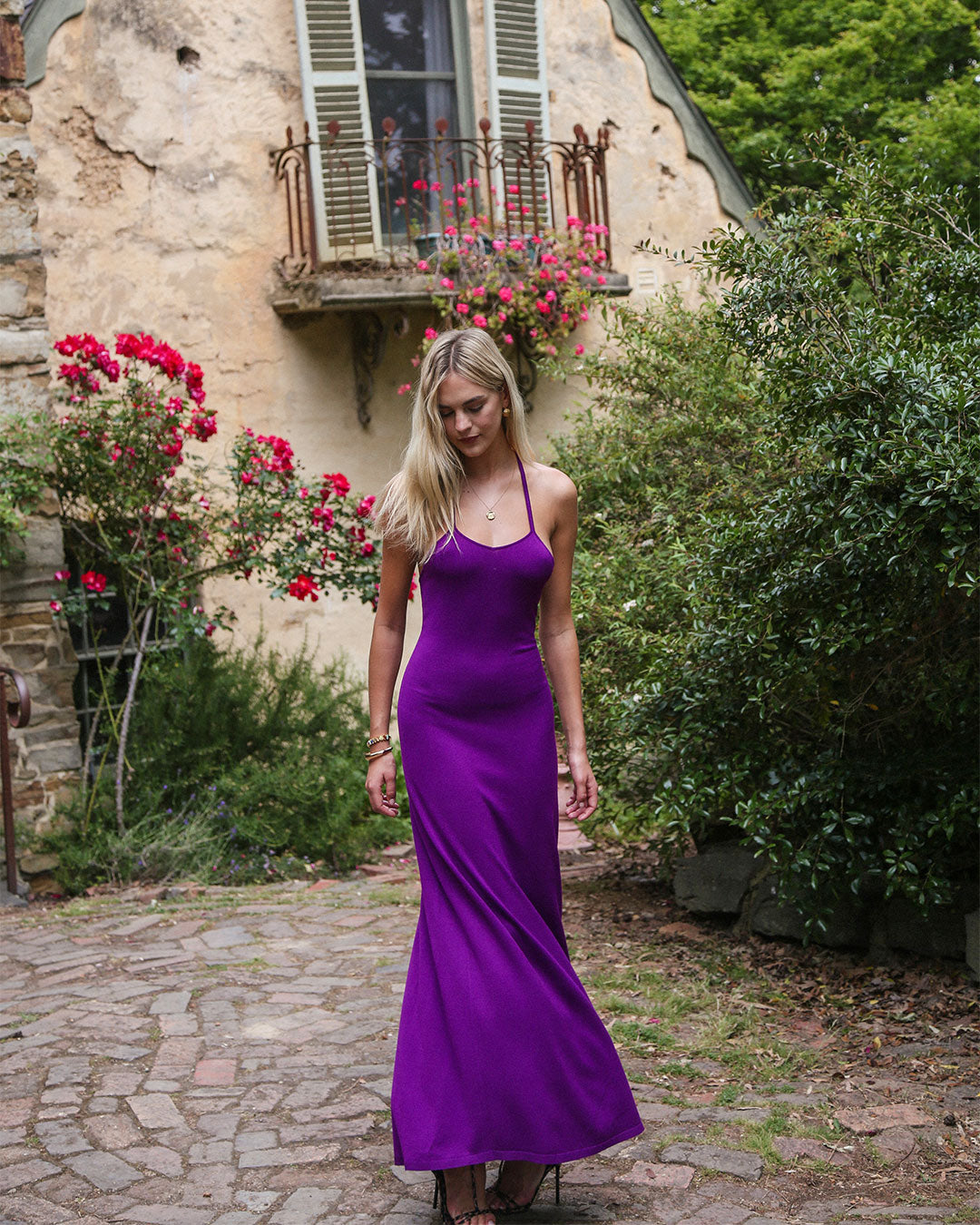 MADELINE KNIT DRESS GRAPE - VDM the Label - Resort wear