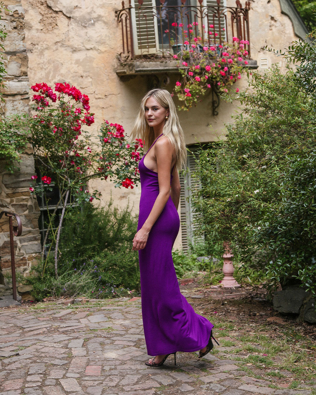 MADELINE KNIT DRESS GRAPE - VDM the Label - Resort wear