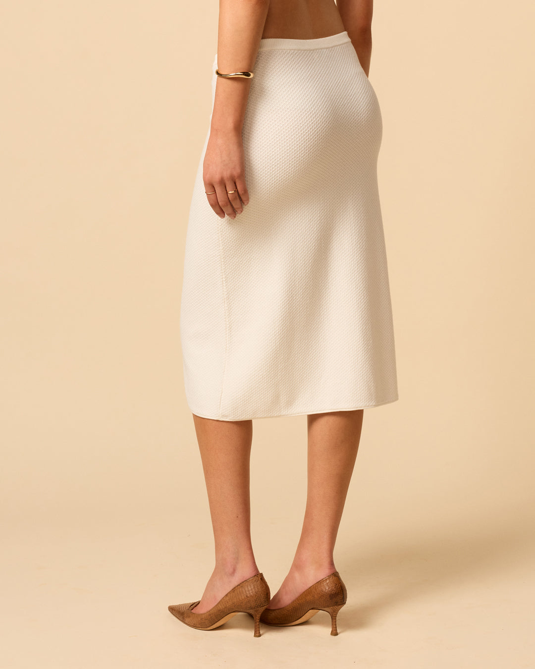 VDM the Label White knit midi skirt